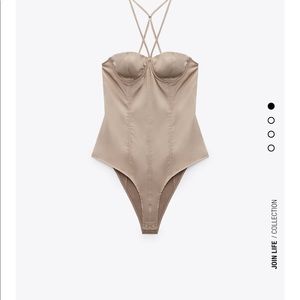 Zara Satin effect body suit S